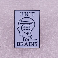 craft enthusiasts knit for the brain television brooches badge for bag lapel pin buckle jewelry gift for friends
