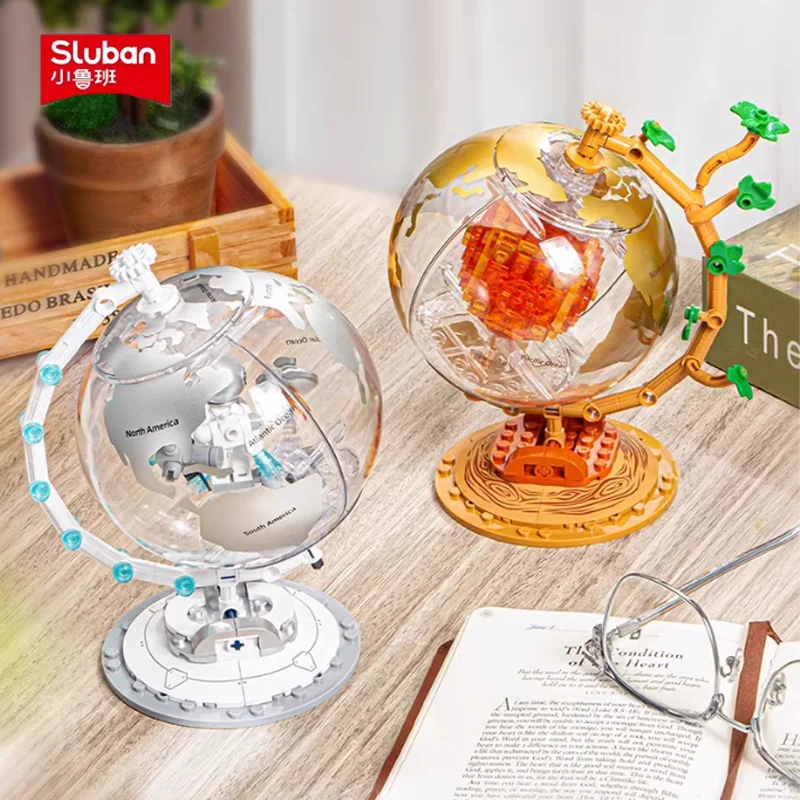 SLUBAN глобус серии строительные блоки ручной работы вращающийся дизайн кукла