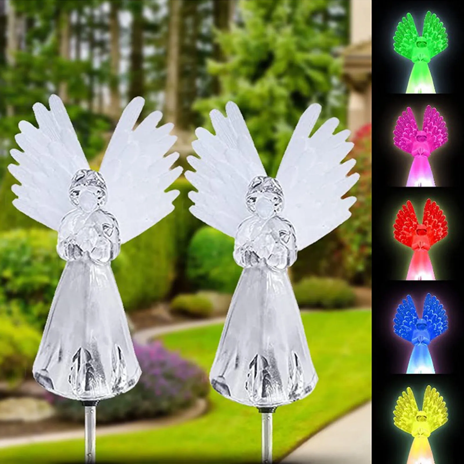 

Уличные светильники с ангельскими лампочками на солнечной батарее, украшение для сада, ландшафта, подарок на новоселье, меняет цвет на клад...