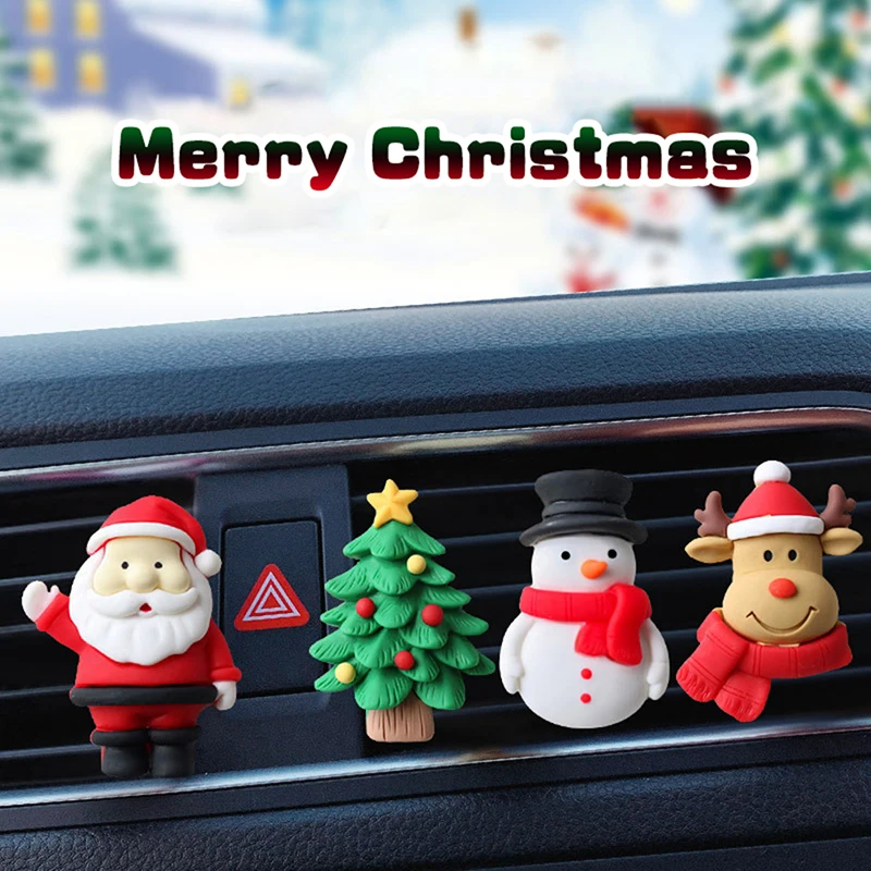 

Рождественский автомобильный освежитель воздуха, Санта, милый олень, автомобильный ароматизатор, украшения для выхода воздуха, автомобильный диффузор с зажимами для вентиляции, хорошие подарки