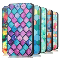 colorful leather flip case for oppo reno8 pro lite a16 a16s 16k a16e a3s a57 a96 a76 4g a77 5g k10 pro phone wallet book cover