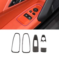 for bmw z4 g29 2017 2018 2019 2020 carbon fiber car glass lift switch frame decorative sticker car interior accessories