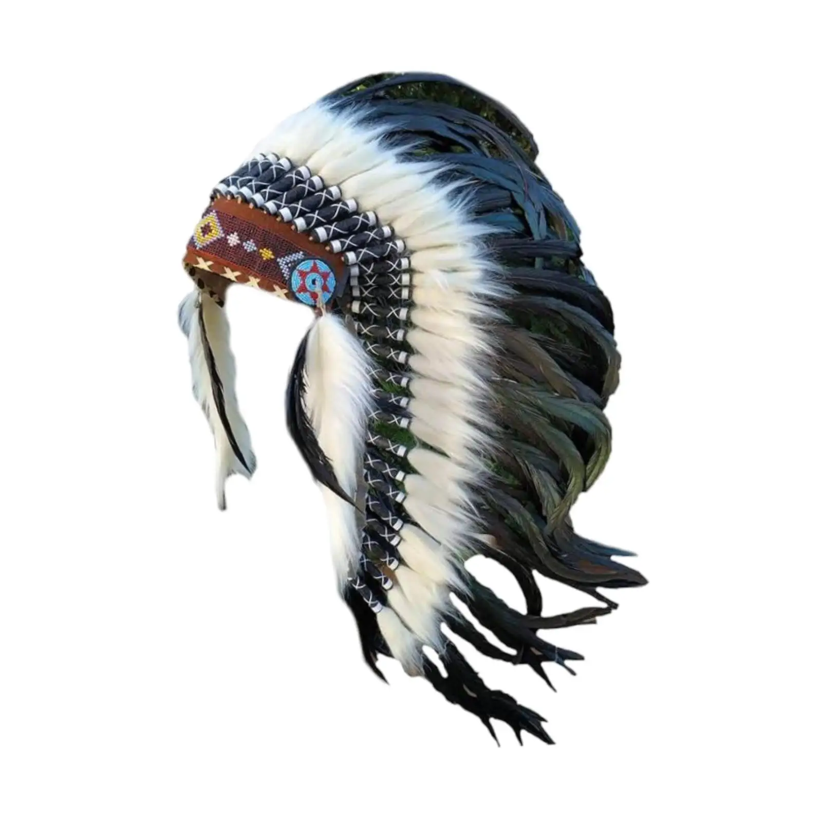 Feather Headdress Decoration Adults Carnival Native American Chief Headdress
