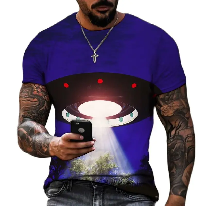 

2022 Fashion Summer Men's 3D T-shirt High-tech Pattern Personalized Short Sleeve Top HD Pattern XXS-6XL