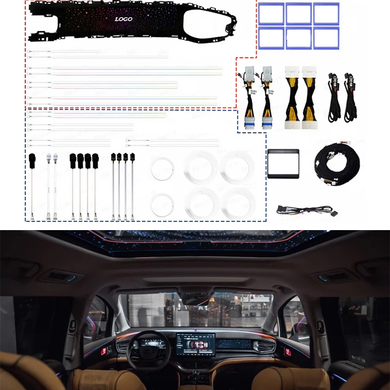 

Car Ambient Lights Fit for BYD DENZA D9 DMI/EV 2022 Dynamic Decorative Panels Fully Equipped 34 Lights 128 Colors Ambient Lights