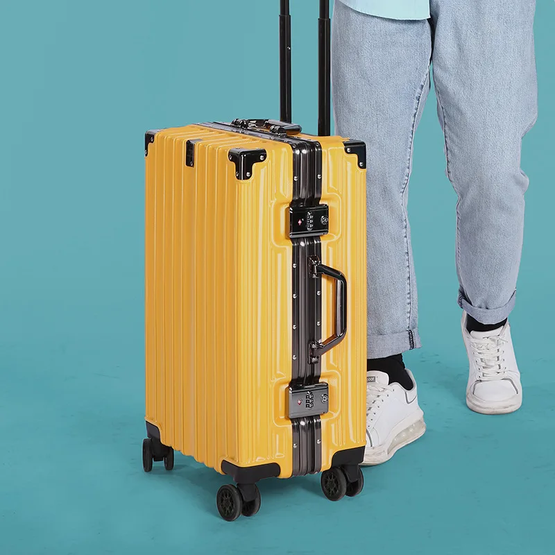 

Aluminum inch Trolley Luggage frame rolling luggage case travel suitcase on wheels combination lock Carry S12220-S12230 Dn
