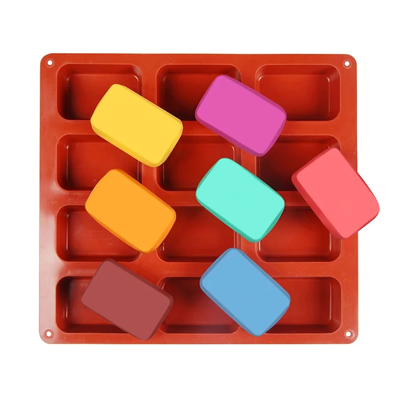 12 Cavities Non-stick Mini Brownie Pan Bread Silicone Loaf Baking |