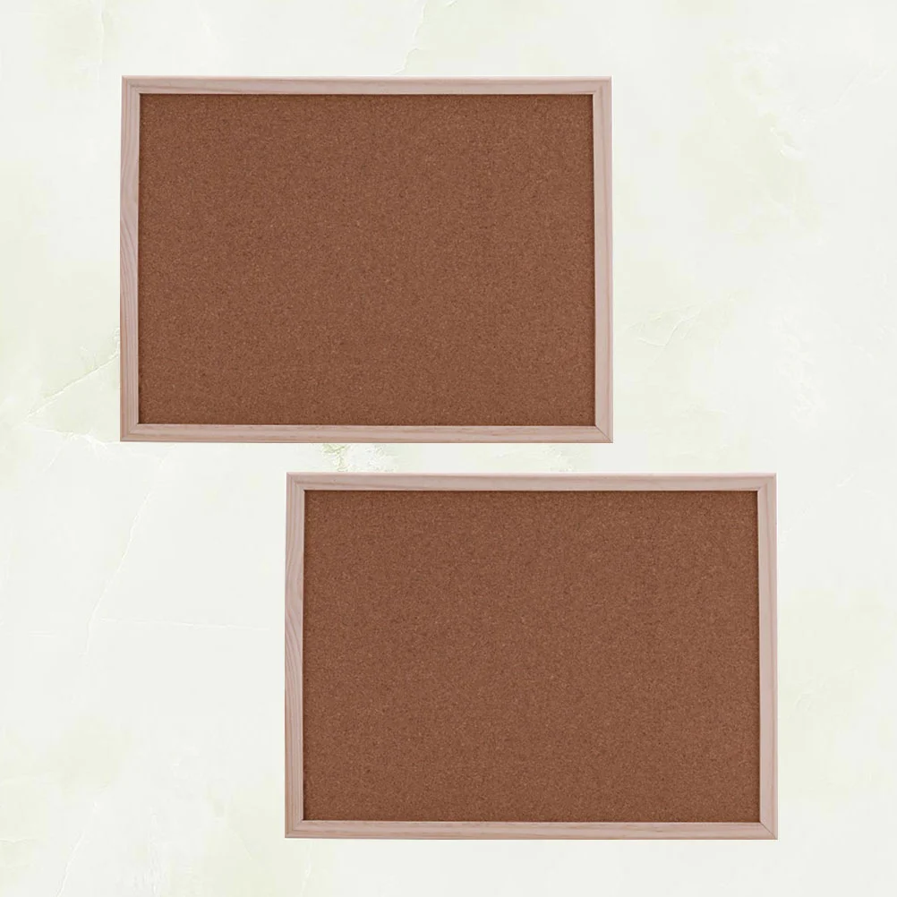 

2 Pcs Portable Cork Board Wood Message Note Board Hanging Bulletin Board for Office School Supplies
