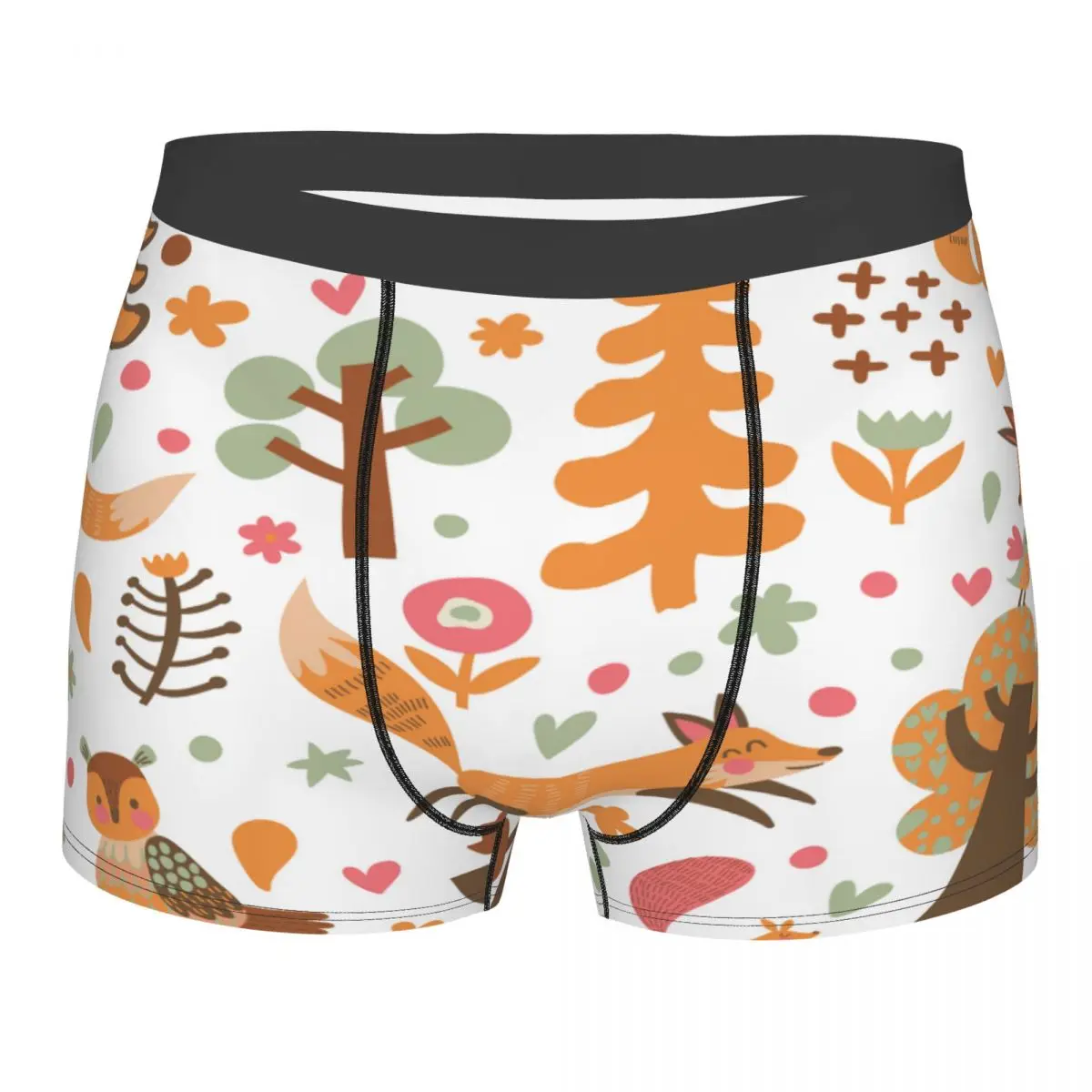 

Boxer Men Underpants Lovely Autumn Foxes Owl Squirrel And Birds Panties Shorts Breathable Mens Underwear Briefs Sexy Boxers