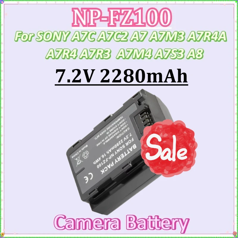 Фото Для SONY A7C A7C2 A7 A7M3 A7R4A A7R4 A7R3 A7M4 A7S3 A8 48 4837 FX30 A7C A7C2 A9 A9M3 A7R5 Аккумулятор для камеры NP-FZ100 7,2 В 2280 мАч №1