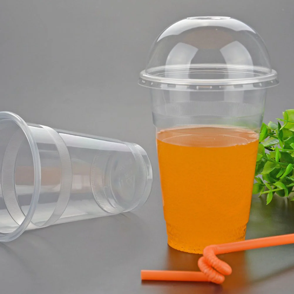 

50 Pcs Plastic Disposable Cups Multi-function Clear Portable Drink Supply Accessory Travel Juice