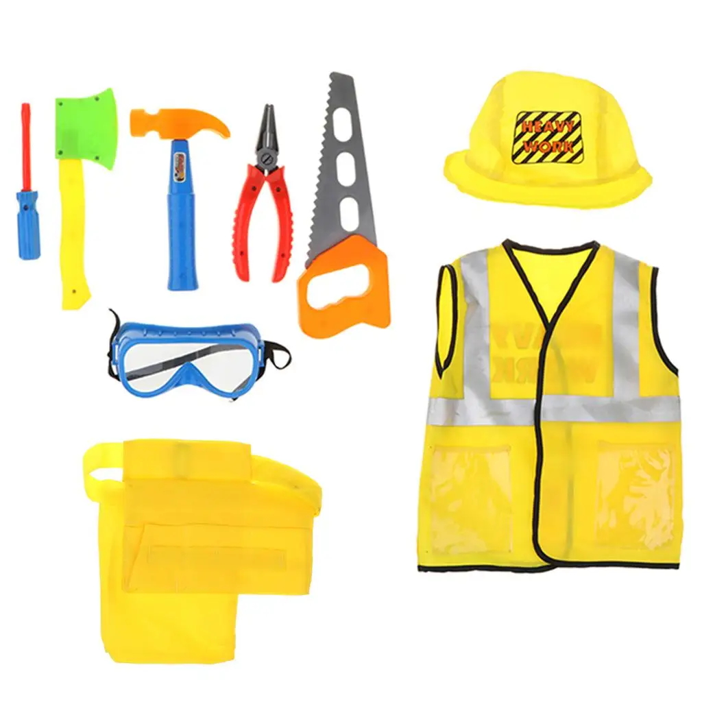 

9x Construction Worker Cosplay Accessory Set ( Tool Belt And Tool)