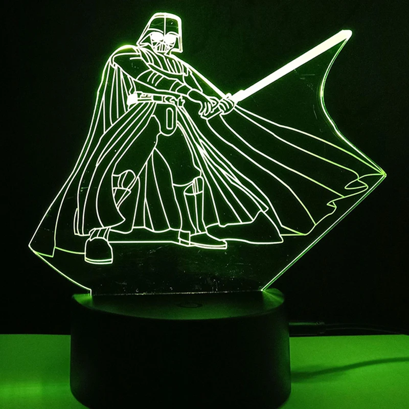 

Star Wars Figure 3D Illusion LED Night Light Nightlight Touch Flash Light Desk Stormtrooper Boba Fett Darth Vader Baby Yoda Toys