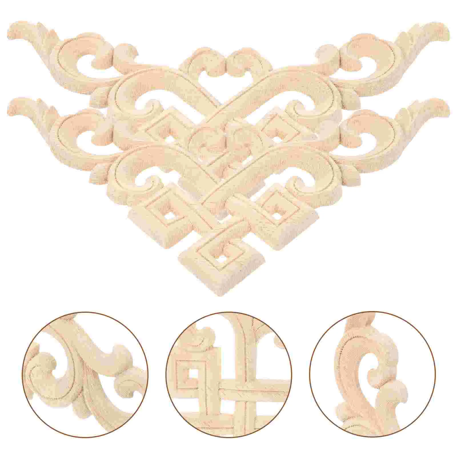 

Wood Applique Wooden Onlay Carved Decorative Corner Furniture Appliques Onlays Cabinet Wall Decorations Supplies U Carving Bend