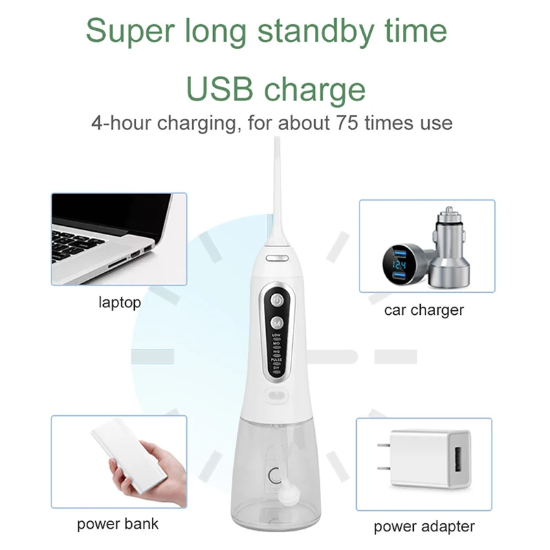 Household Pulse Electric Dental Flusher Portable Orthodontic Dental Cleaner Tooth Stone Cleaning Magic Device Adjustable