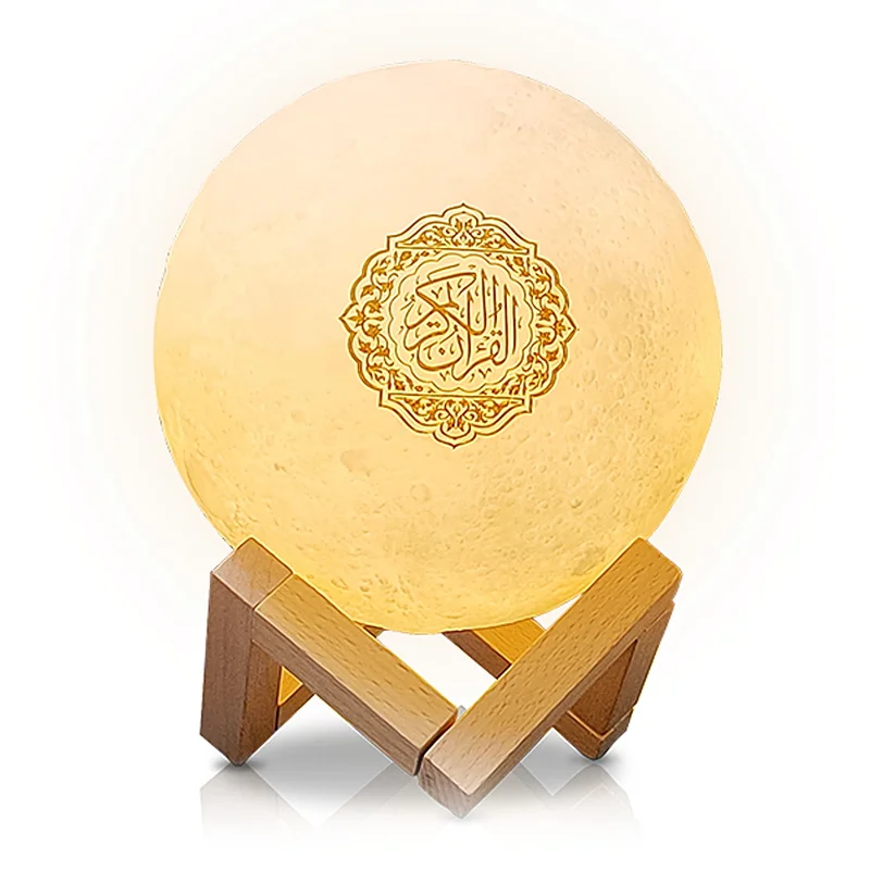 

12cm mini moon light mp3 speaker app control blue tooth night light quran player