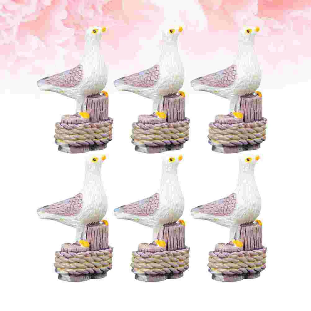 

Seagull Figurine Decor Nautical Bird Statue Resin Mini Coastal Sculpture Mediterranean Birds Miniature Ornament Home Beach