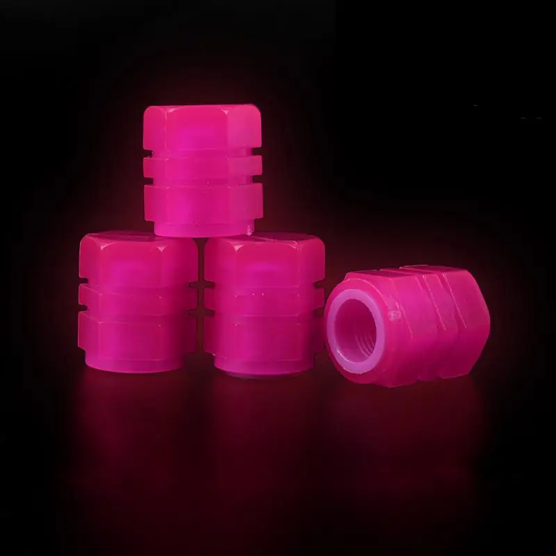 

1/4PCS Car Valve Caps Tyre Luminous Valve Stem Air Dust Rim Cover Glow In Dark Wheel Hub Styling Tool Accessories