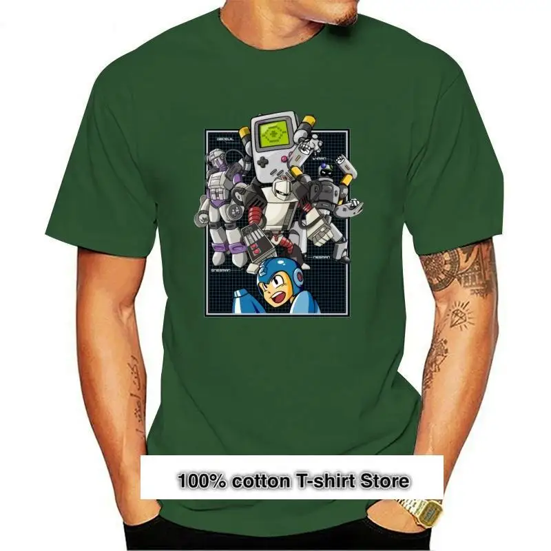 

Camiseta con estampado 3D de robot Rockman Mega para hombre, Camiseta de algodón con S-6XL