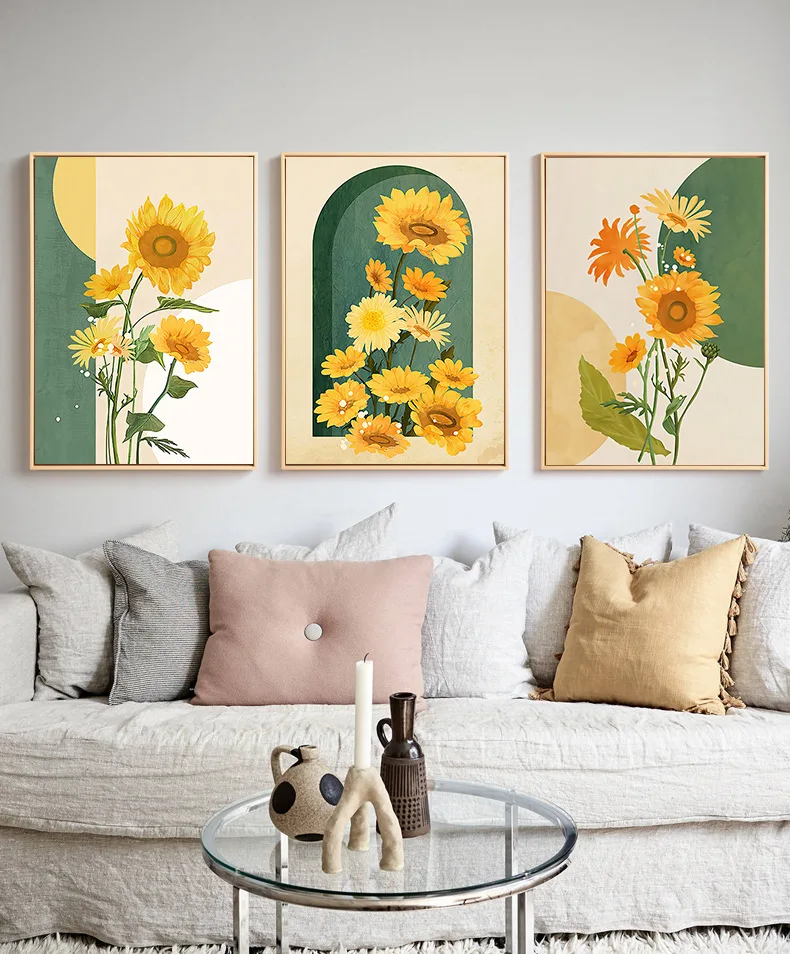 

New Sunflower Oil Painting Canvas Wall Decor Home Decoration Unframed