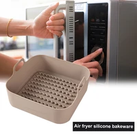 air fryers basket airfryer silicone pot ruseable thicken pizza fried chicken barbecue baking pan kitchen air fryer accessories