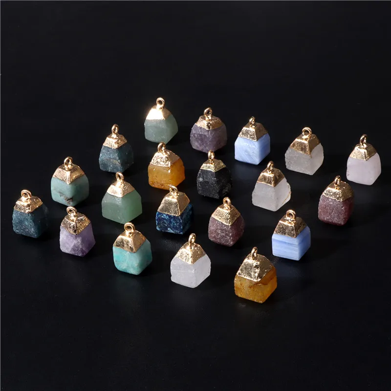 

Модный трендовый кулон из руды, оригинальный кварцевый апатит, аметист, геометрическая форма, энергетические Подвески для изготовления юве...
