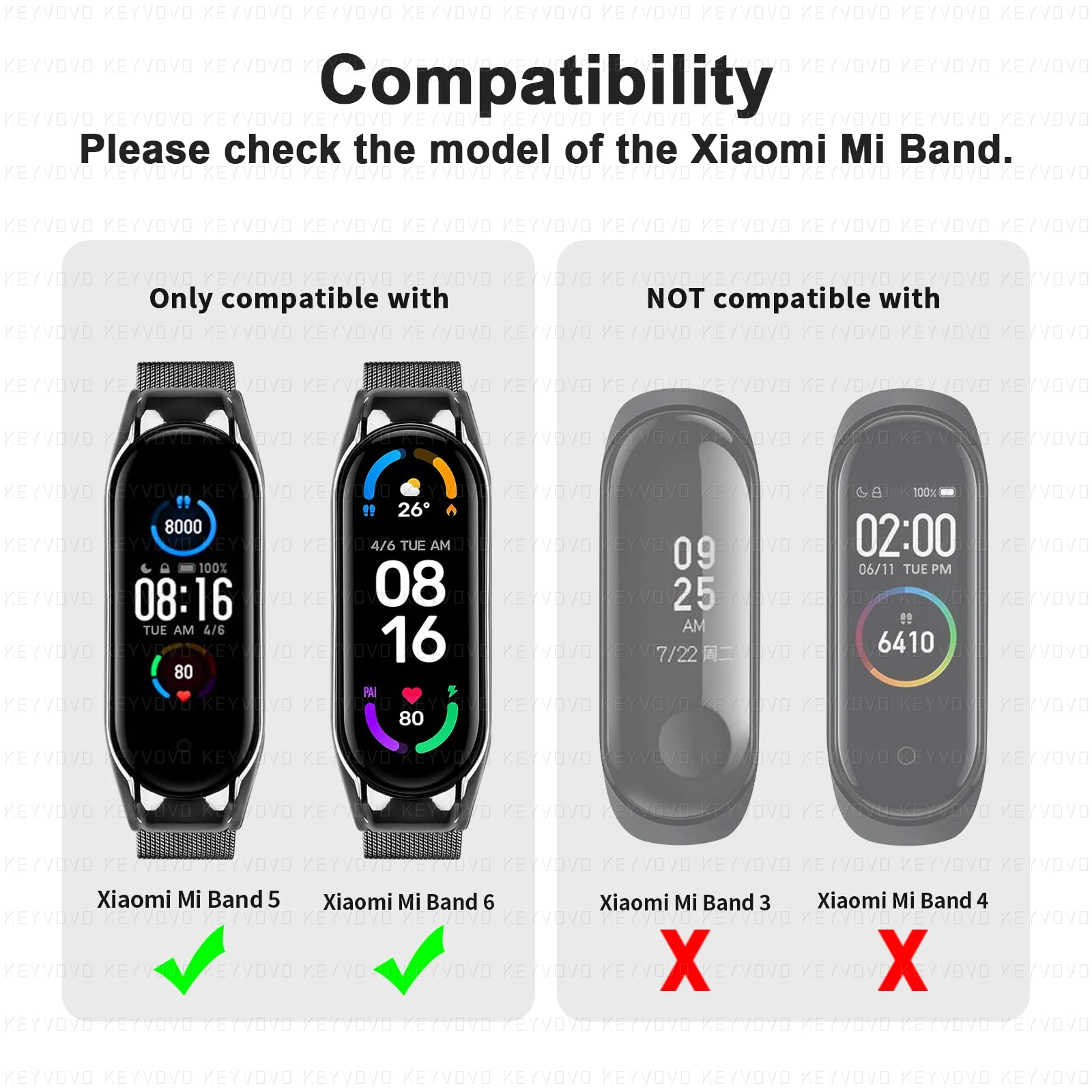 Металлический ремешок для Xiaomi Mi Band 6 5 браслет без винтов из нержавеющей стали