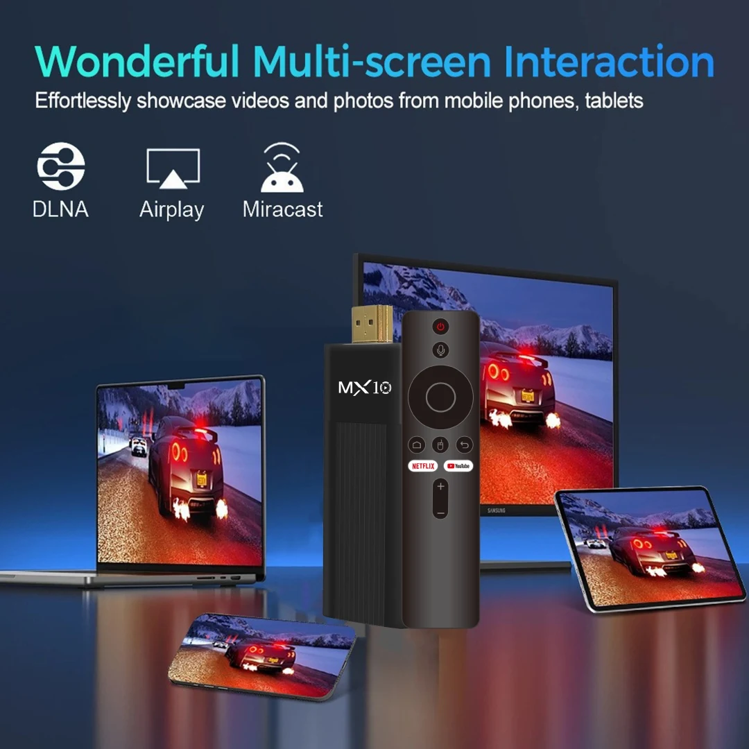 Фото Мини-ТВ-приставка Android 4K MX10-F3 Allwinner H313 Quad Core Ultra HD с двухдиапазонным Wi-Fi 2.4G/5G, 2 ГБ ОЗУ, 16 ГБ ПЗУ, портативная, для домашнего стриминга №5