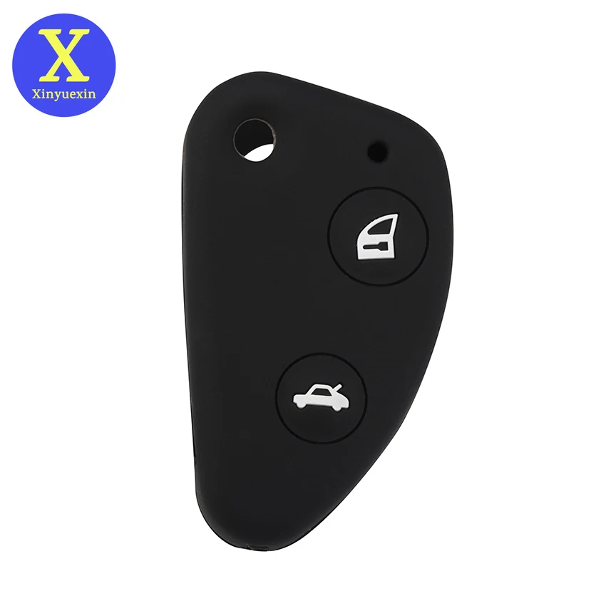 

Xinyuexin Silicone Car Key Cover FOB Case for Alfa Romeo 147 156 166 GT JTD TS Flip Remote Key Jacket Wallet Hold Bag Car-stying