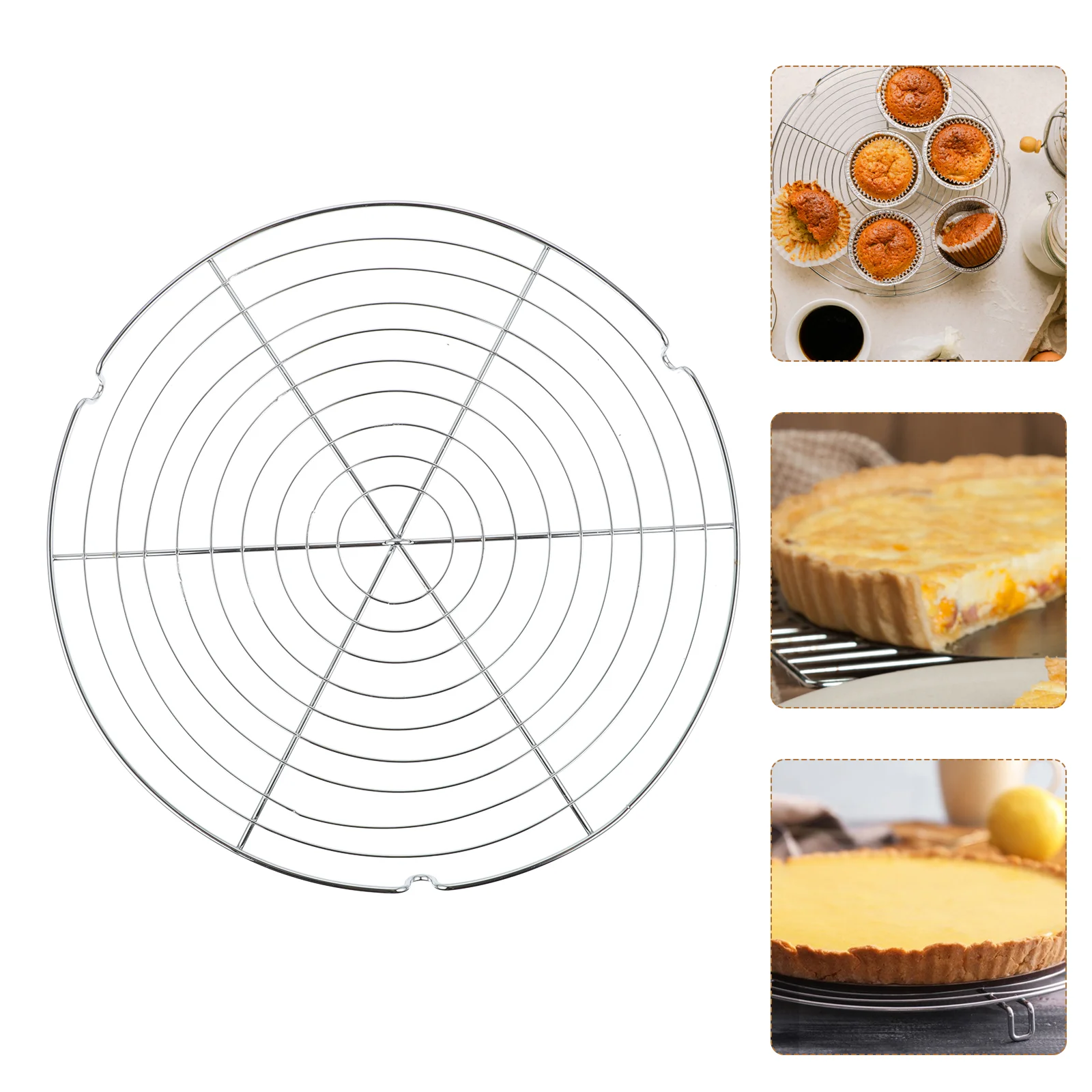

Rack Cooling Cake Round Cookie Baking Roasting Wire Steamer Racks Stand Tray Steam Oil Bakery Stainless Grill Frying Trivet