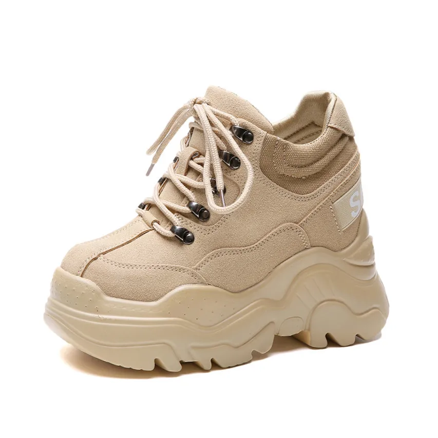 

Women High Platform Shoes Breathable Women Height Increasing Shoes 12 CM Thick Trainers Sneakers Woman Deportivas Mujer A9-15