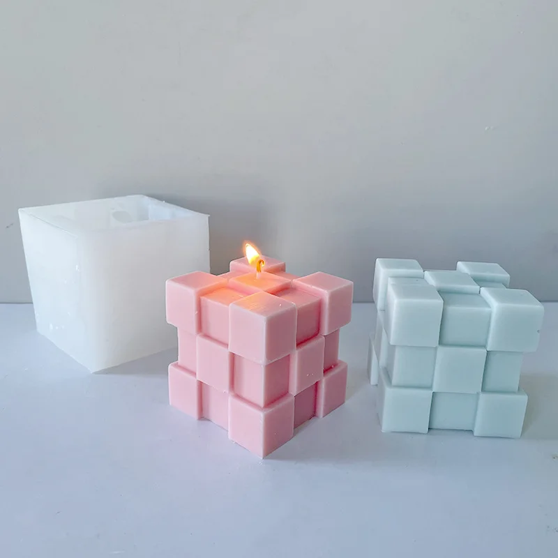 

Three-Dimensional Square Candle Aromatherapy Silicone Mold Homemade DIY Aromatherapy Handmade Soap Fragrant Stone Abrasive Tool