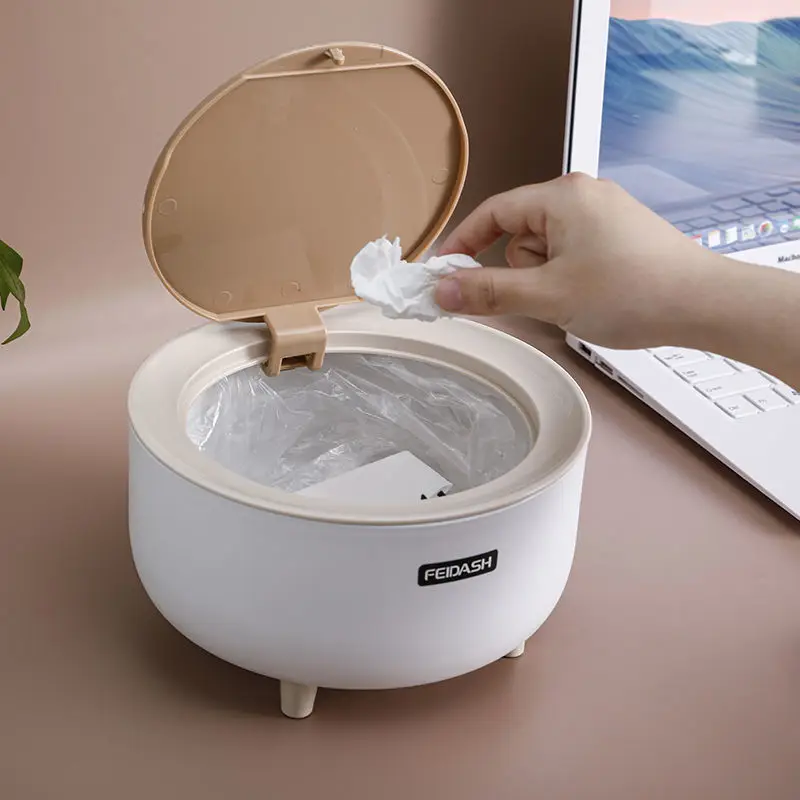

Mini Small Waste Bins Desktop Garbage Basket Home Table Plastic Trash Can Office Supplies Dustbins Sundries Barrel Box