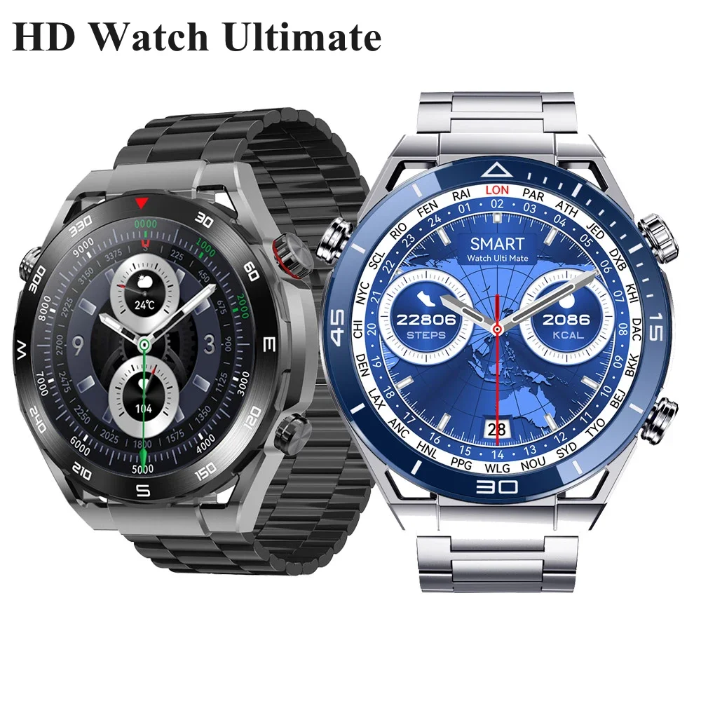 

2024 new Business Smart Watch Men 466*466 HD Screen BT Call Compass NFC Sprots Smartwatch Waterproof Ultimate Watches for Huawei