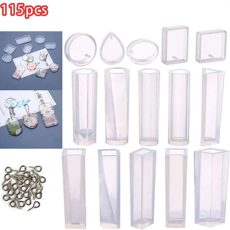 

115 pieces of small pendant drop glue jewelry mold set diy mirror jewelry silicone mold