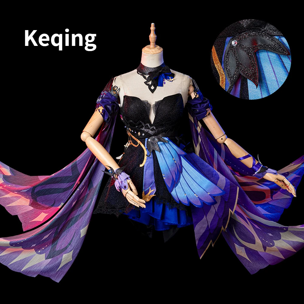 

Game Genshin Impact Keqing New Skin Cospaly Costume Keqing The Train Danced Lightly Anime Halloween Costumes