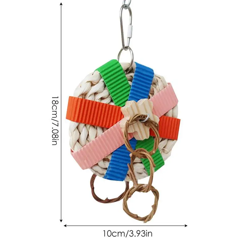 

Bird Straw Toy Cotton Rope Parrot Toy Bird Chew Foraging toy Parakeet Shredding Toys for parrot With Metal Hook Birds Supplies