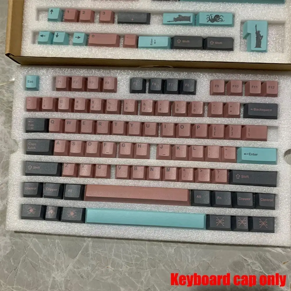 

Медные колпачки для клавиш GMK, 142 клавиш, профиль PBT, сублимационная механическая клавиатура, колпачок для клавиш для MX Switch 61/64/68/84/87/104 A7D3