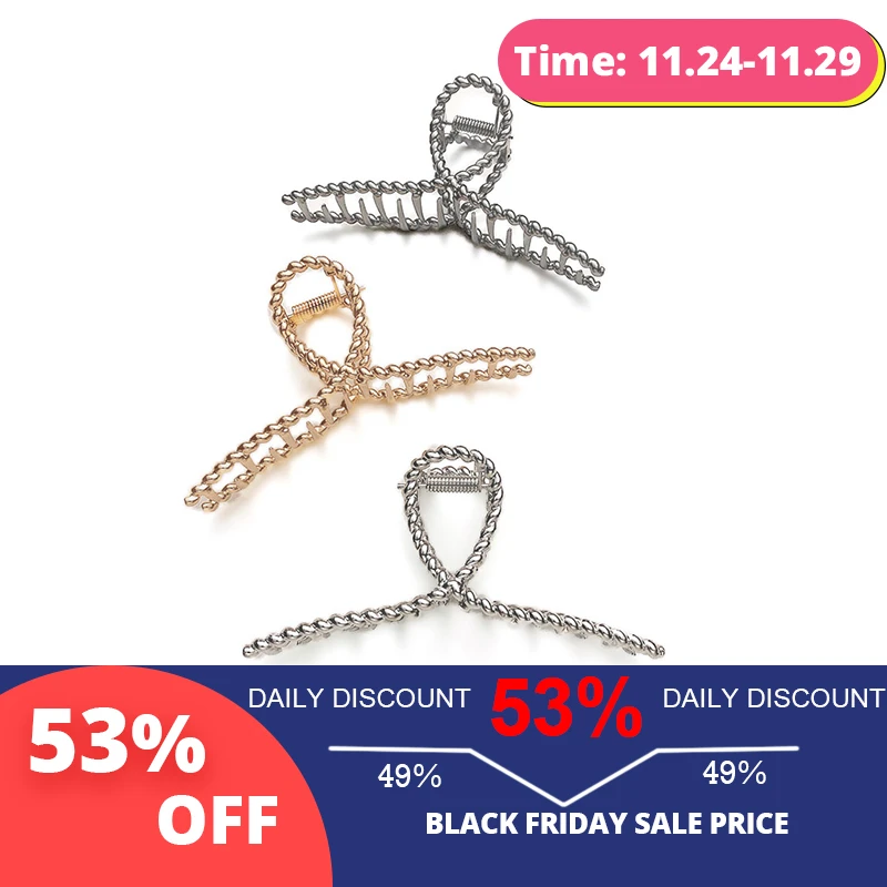 Women Geometric Hair Claw Girls Clamps Fashion Metal Hair Crab Cross Hair Clips Headband Hairpin Fashion Hair Accessories