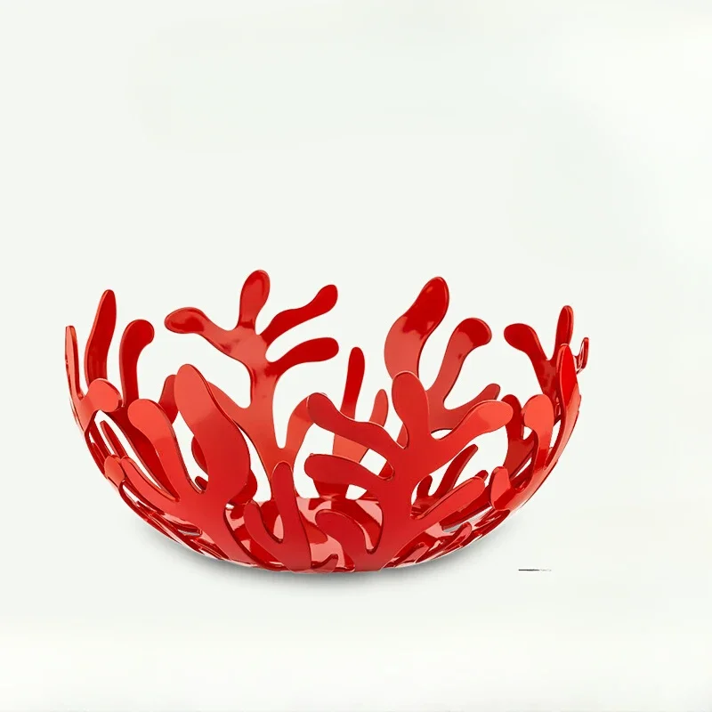 Mediterrane Koralle Obst Korb Wohnzimmer Haushalt Teller Metall Hohl Kreative Dekoration