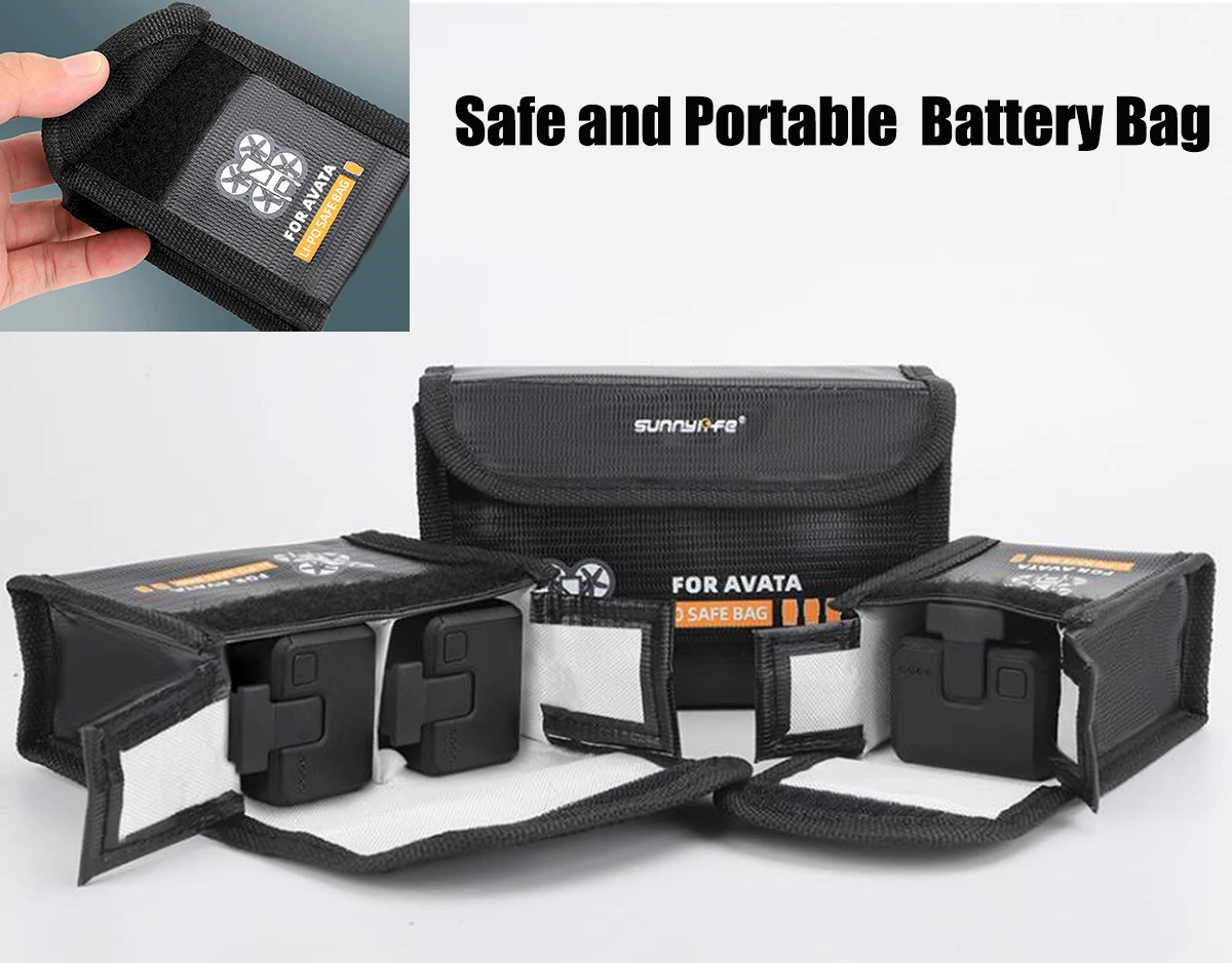 

Flight Battery Safe portable Bag for DJI Avata Protection Case Transport Lipo Lithium Battery Safe Explosion-proof Bag Accessory