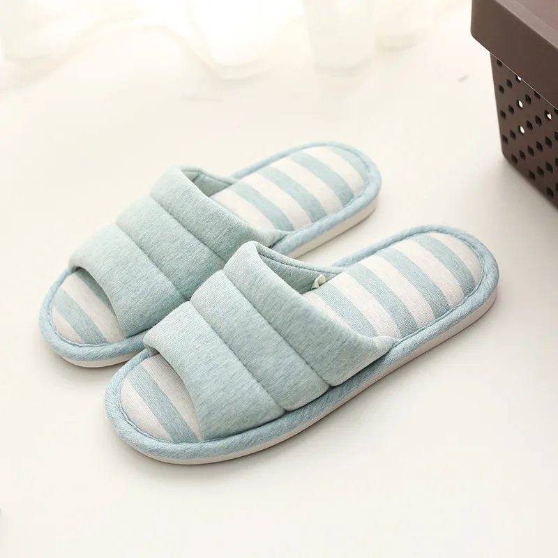 Women Home Slippers Indoor Breathable Flax Slipper Spring Summer Shoes Women Non-slip Bedroom Shoes Couple Cotton Slippers Men