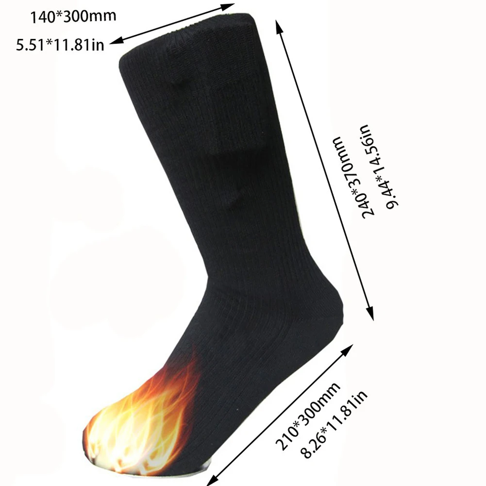 3V Thermal Cotton Heated Socks for Men Women Battery Case Battery Operated Winter Foot Warmer Electric Socks Warming Socks