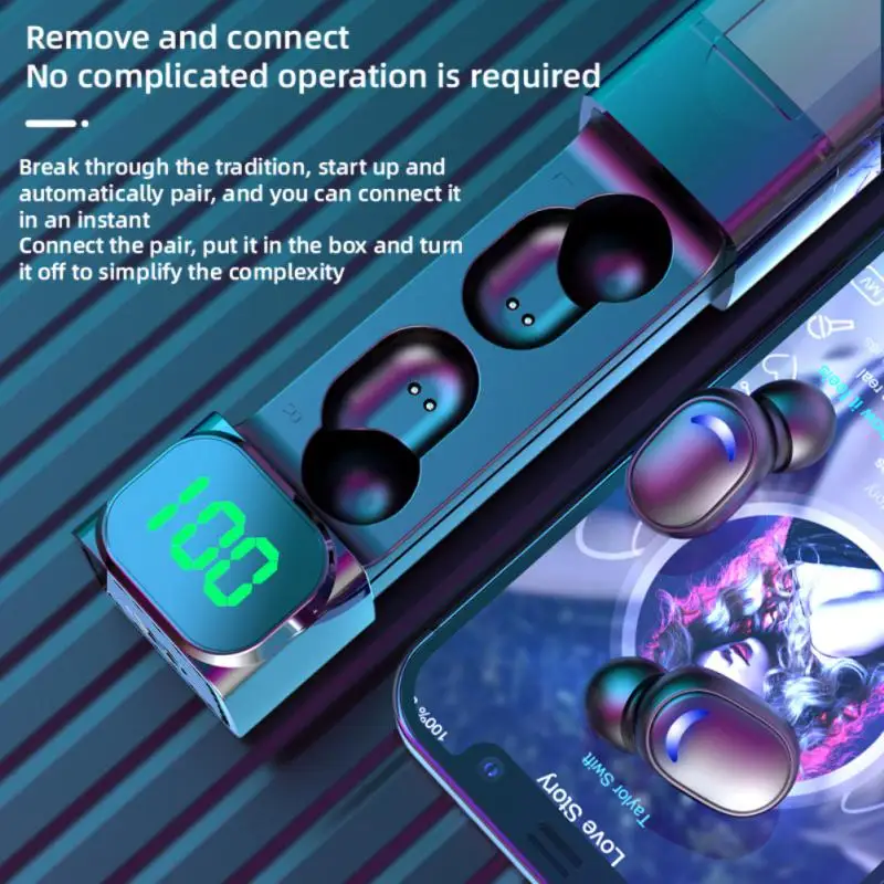 

Wireless Bluetooth Headset Electric Noise Reduction BT5.1+EDR Charging Bin Music Dual Mode Game Headset Music Earphone