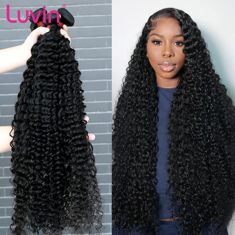 Luvin 28-30 Дюймов Бразильские Свободные Глубокие Волны Натуральный Цвет 100%