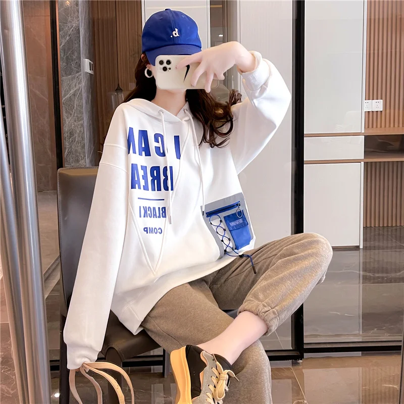 

Odinokov New Fashion Lettering Loose Hooded 2022 Spring Autumn Black White Street Hoodie
