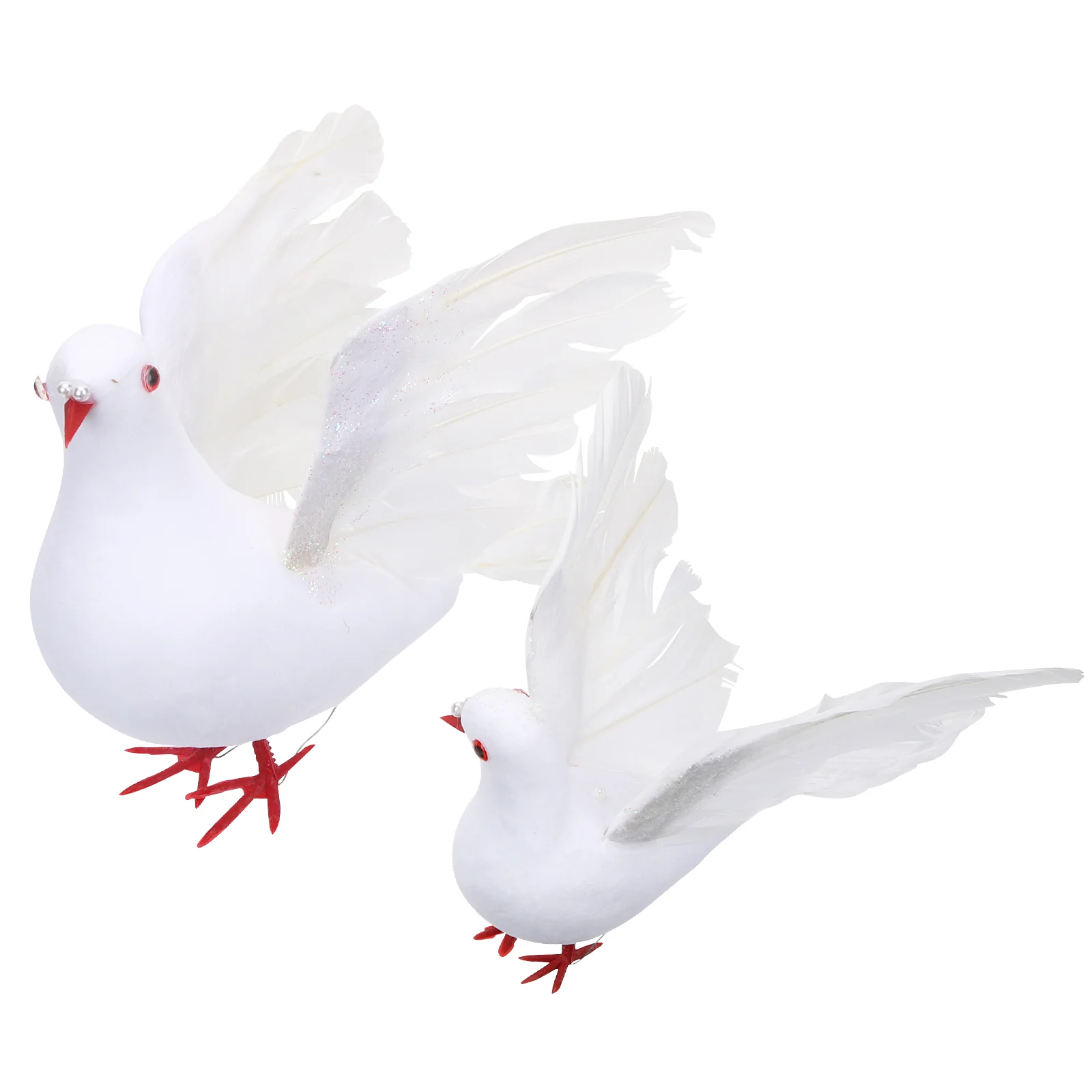 

2pcs Realistic Garden Outdoor Yard Artificial Pigeon Model Lifelike Simulated Bird Pigeon Ornament Artificial Bird Decor