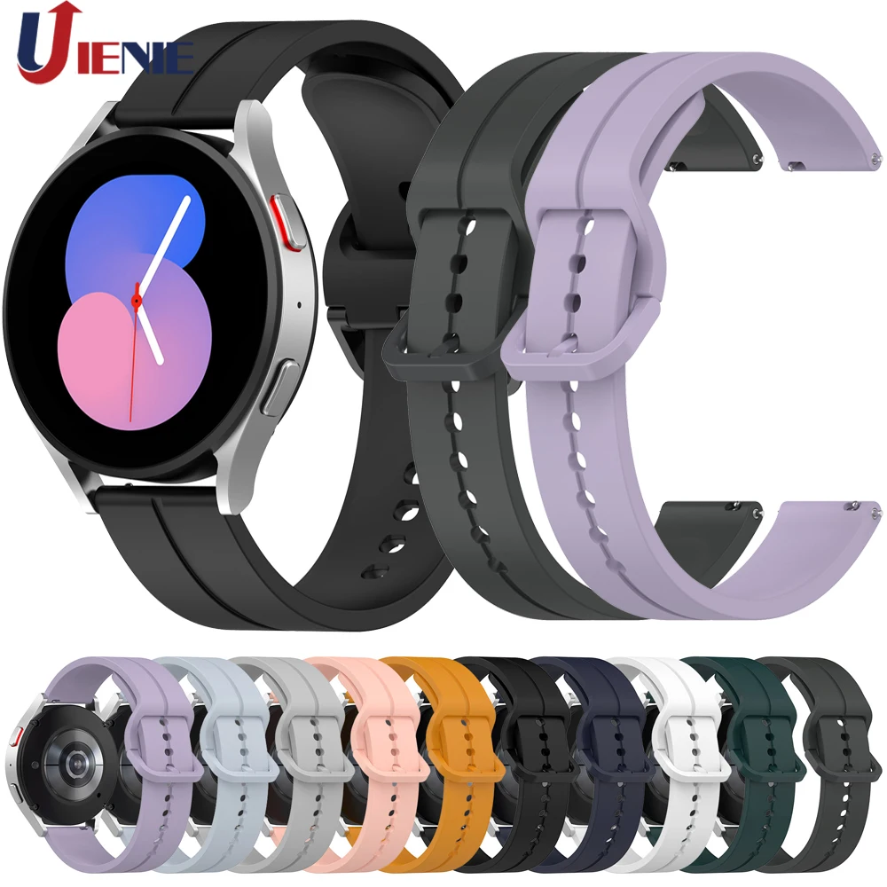 

20mm Silicone Watch Band for Samsung Galaxy Watch 4 5 44/40mm Watch5 Pro 45mm Strap Watch4 Classic 42/46mm active 2 Bracelet