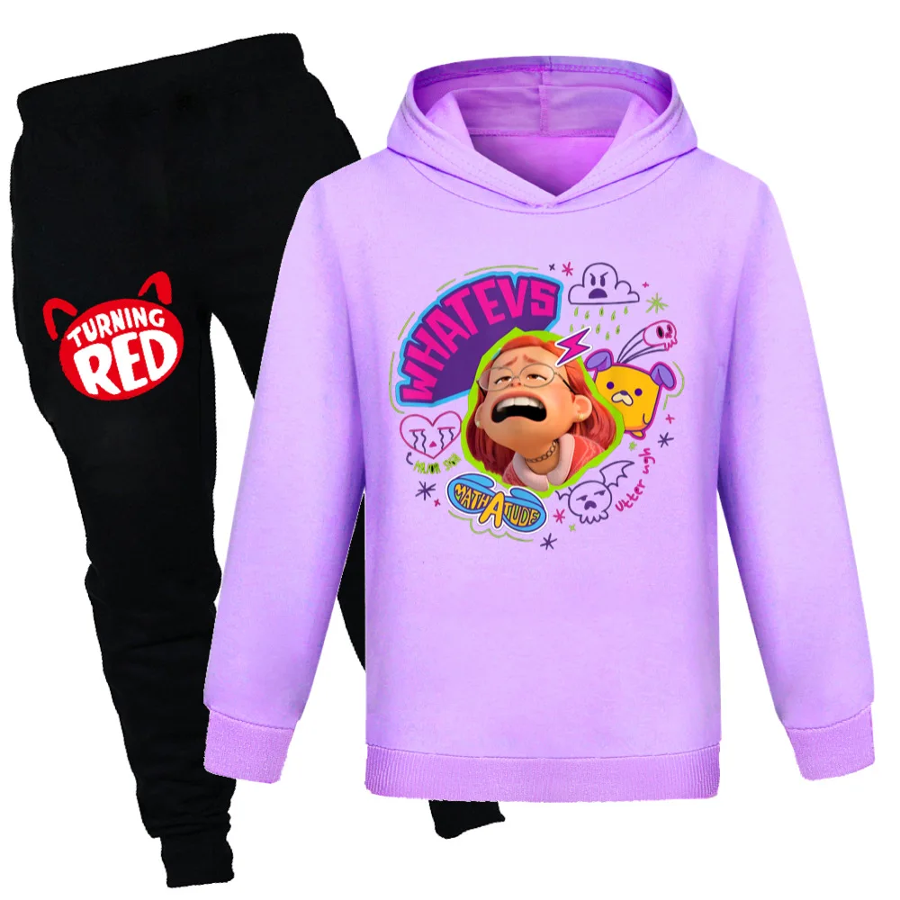 

Red Panda Mei Fox Casual Clothes Kids Pullover Hoodies Pants 2pcs Sets Boys Cartoon Sportsuit Children's Clothing Girls Outfits