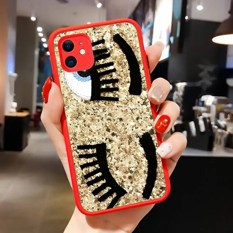 Hot Ferragnies Eyes Chiara Phone Case for iPhone 14 11 12 13 Mini Pro Max 8 7 Plus X XR XS MAX Translucent Matte Cover